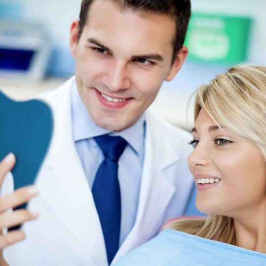 doctor smiling with patient