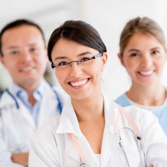 group of doctors smiling