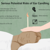 ear candling risks with green background